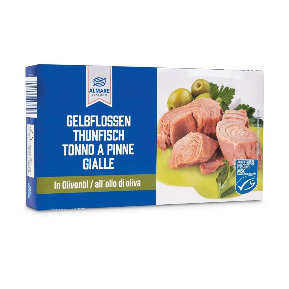 Almare Seafood Tonno pinna gialla in olio EVO 3 x 70 g in offerta da ALDI