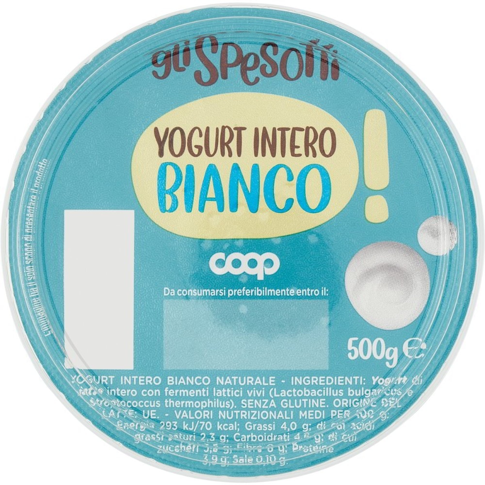 Gli Spesotti yogurt intero bianco 500 g in offerta da Coop