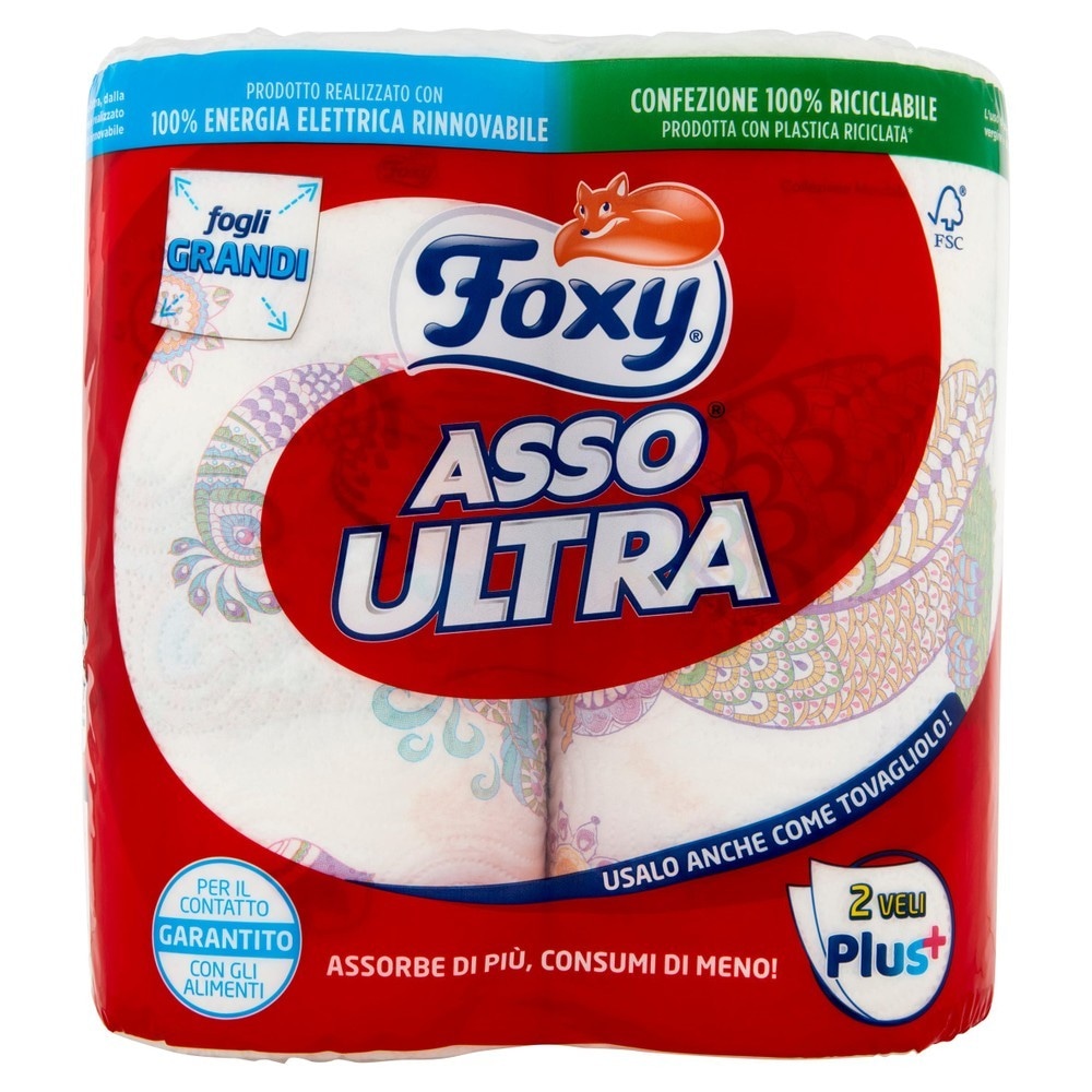 Foxy Asso Ultra asciugatutto conf. da 2 in offerta da Bennet