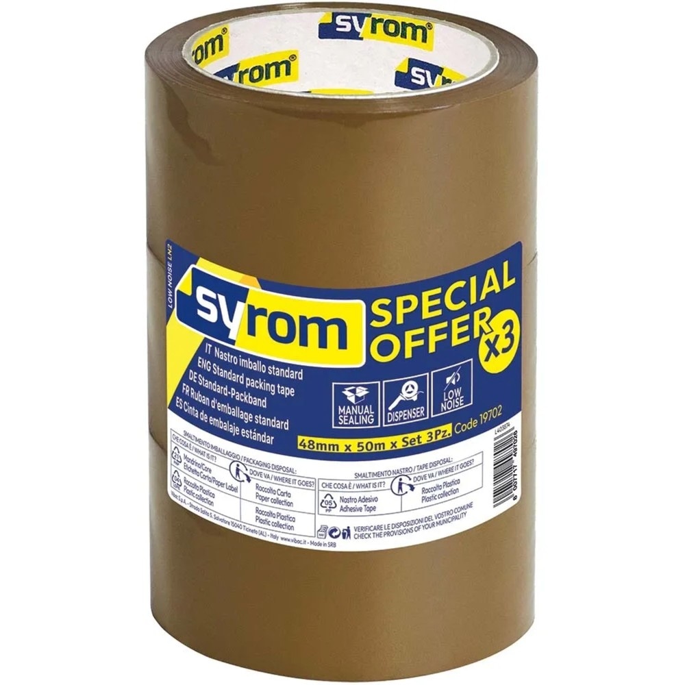 Confezione 3 nastri imballo 48 mm x 50 metri in offerta da Il Gigante