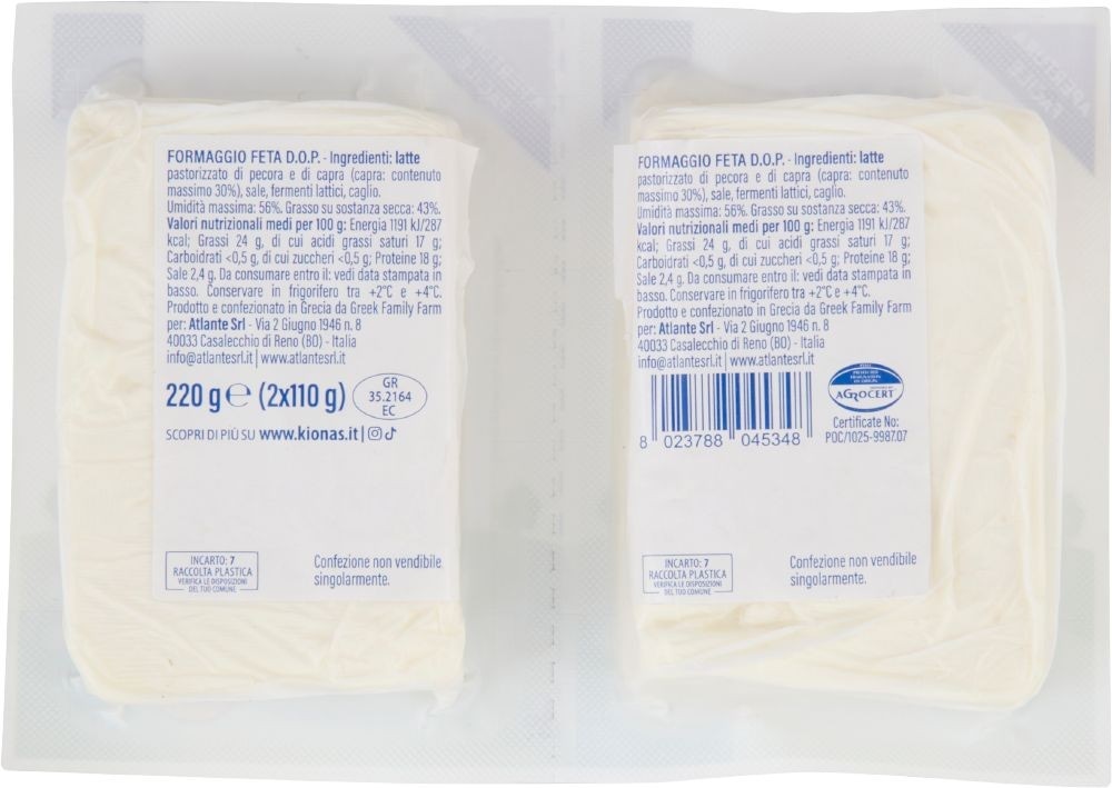 Feta DOP Kionas 2x110 g - Offerta nel negozio Esselunga