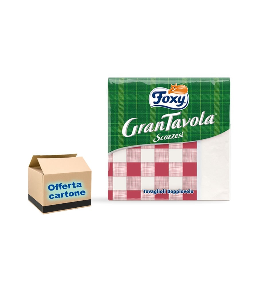 Tovaglioli scozzesi Gran Tavola 2 veli, conf. da 42 in offerta da Bennet