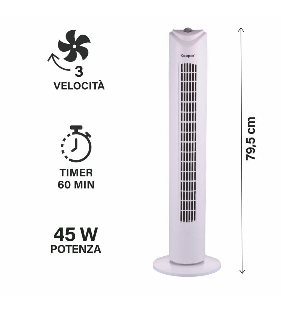 Ventilatore a torretta con timer in offerta da Panorama