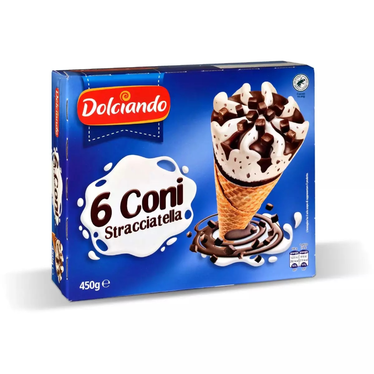 Coni al Cioccolato/alla Stracciatella 6 PZ, 450 g Dolciando in offerta da Eurospin