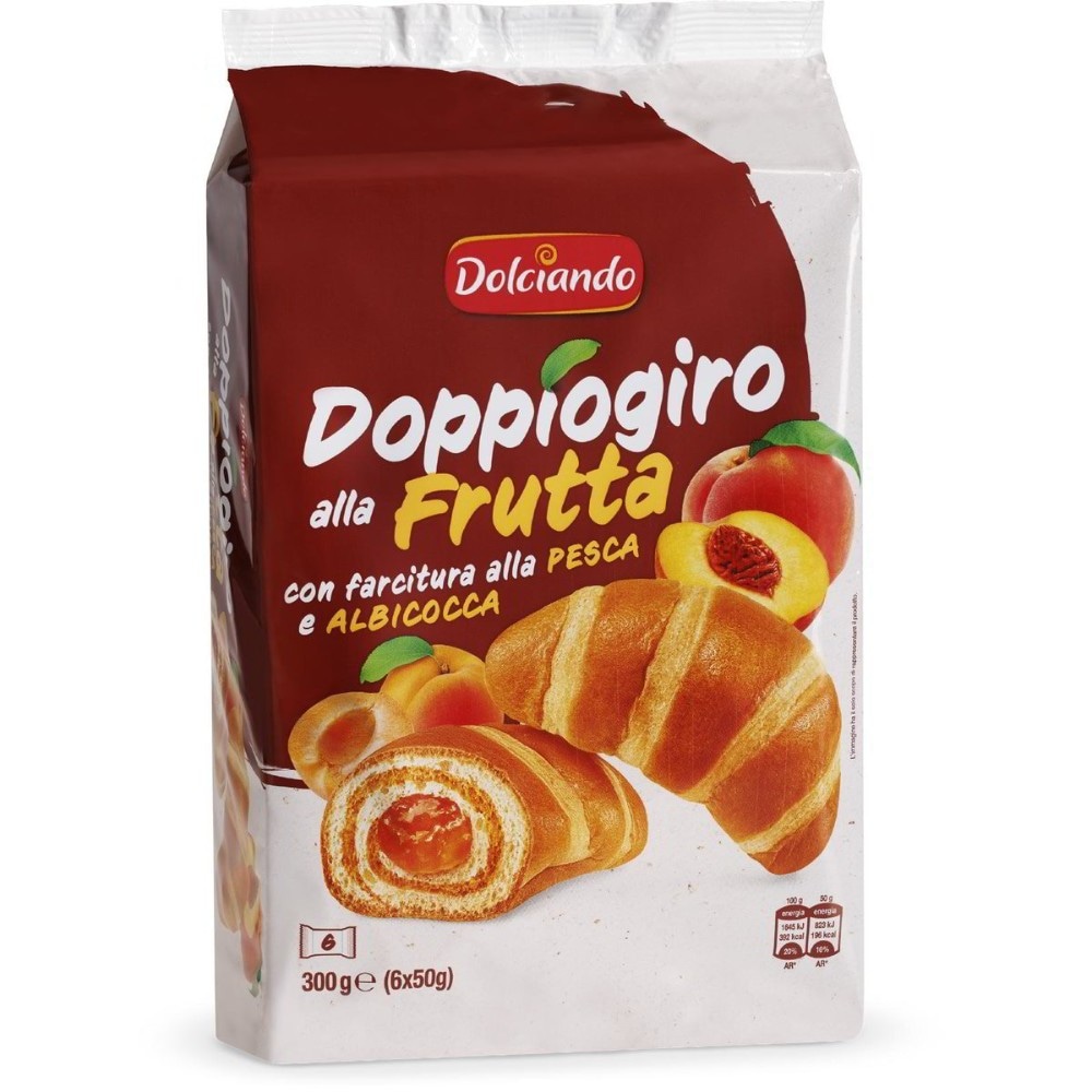 Croissant Doppio Giro alla frutta con pesca e albicocca 300 g Dolciando in offerta da Eurospin