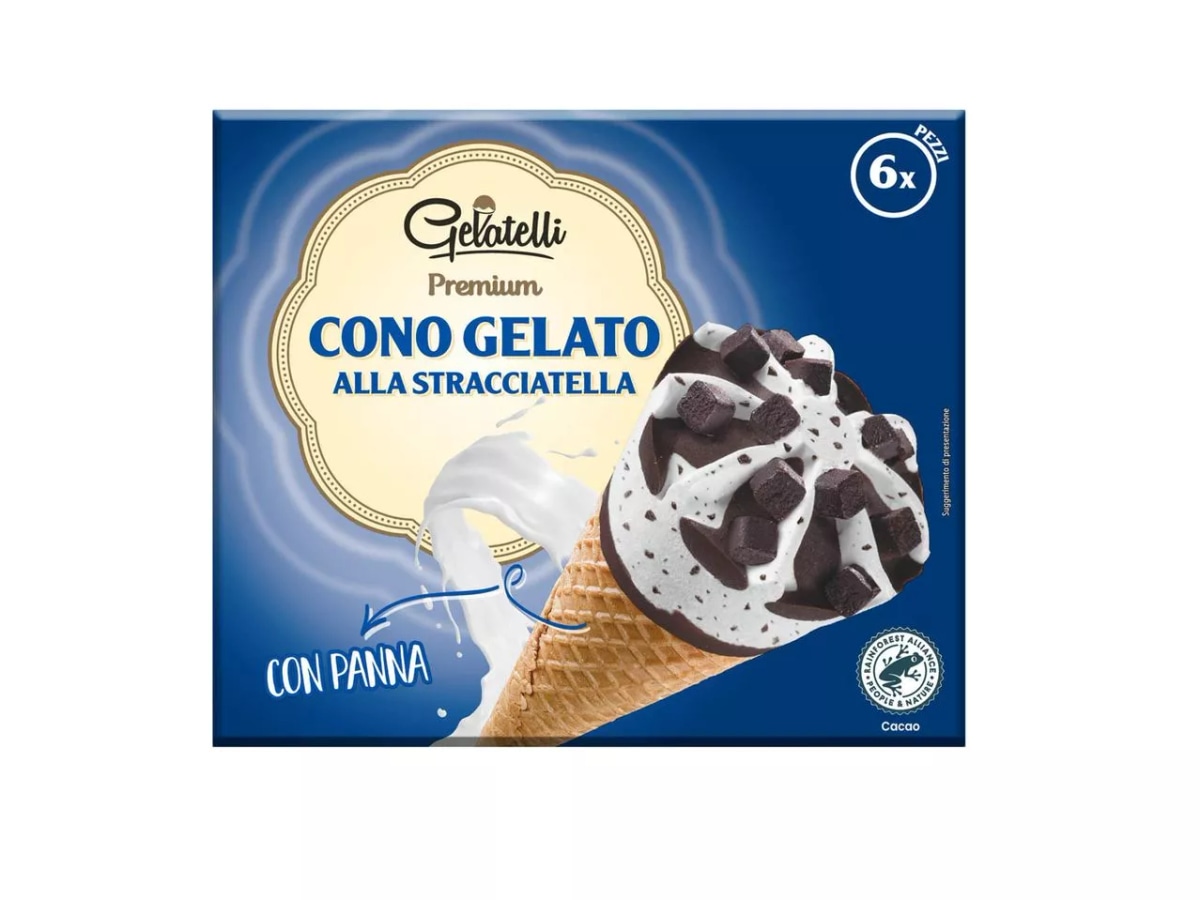 Cono gelato Stracciatella 450 g confezione Gelatelli - Offerta nel negozio Lidl