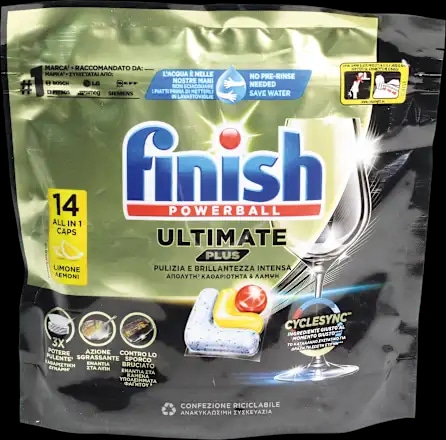 Detersivo Lavastoviglie Finish Powerball Ultimate Plus x 14 caps, Ultimate x 16 caps, Quantum x 18 caps in offerta da Il Gigante