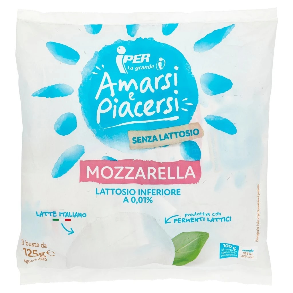 Mozzarella senza lattosio 125 g x3 in offerta da Iper La grande i