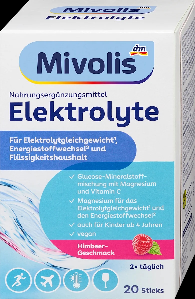 Mivolis elettroliti in stick gusto lampone 20 pezzi in offerta da Dm