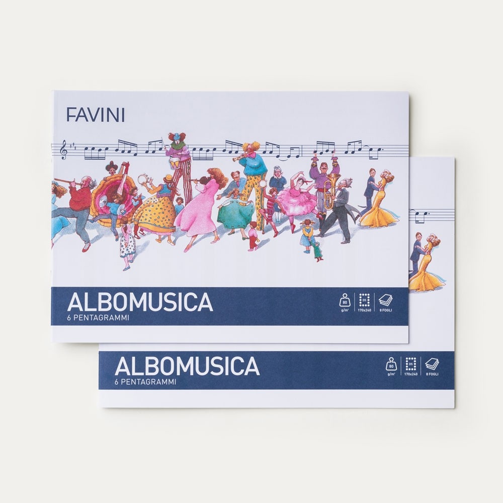 Albomusica Favini 6 pentagrammi 17x24 cm in offerta da Il Gigante