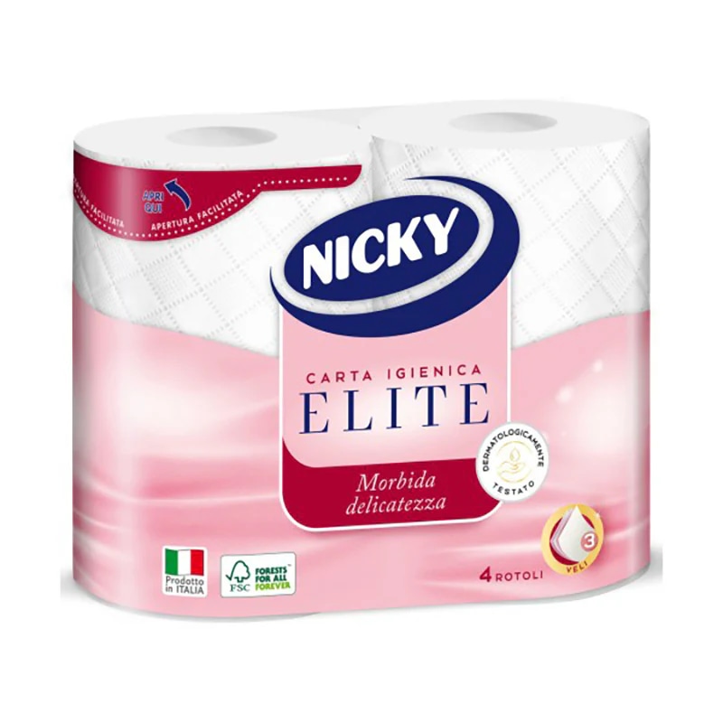 Carta igienica Elite Nicky conf. da 4 - Offerta nel negozio Bennet