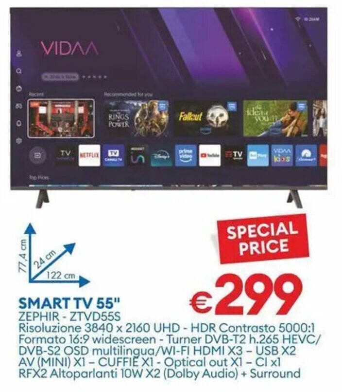 Zephir Smart TV 55" ZTVD55S 55" in offerta da MD