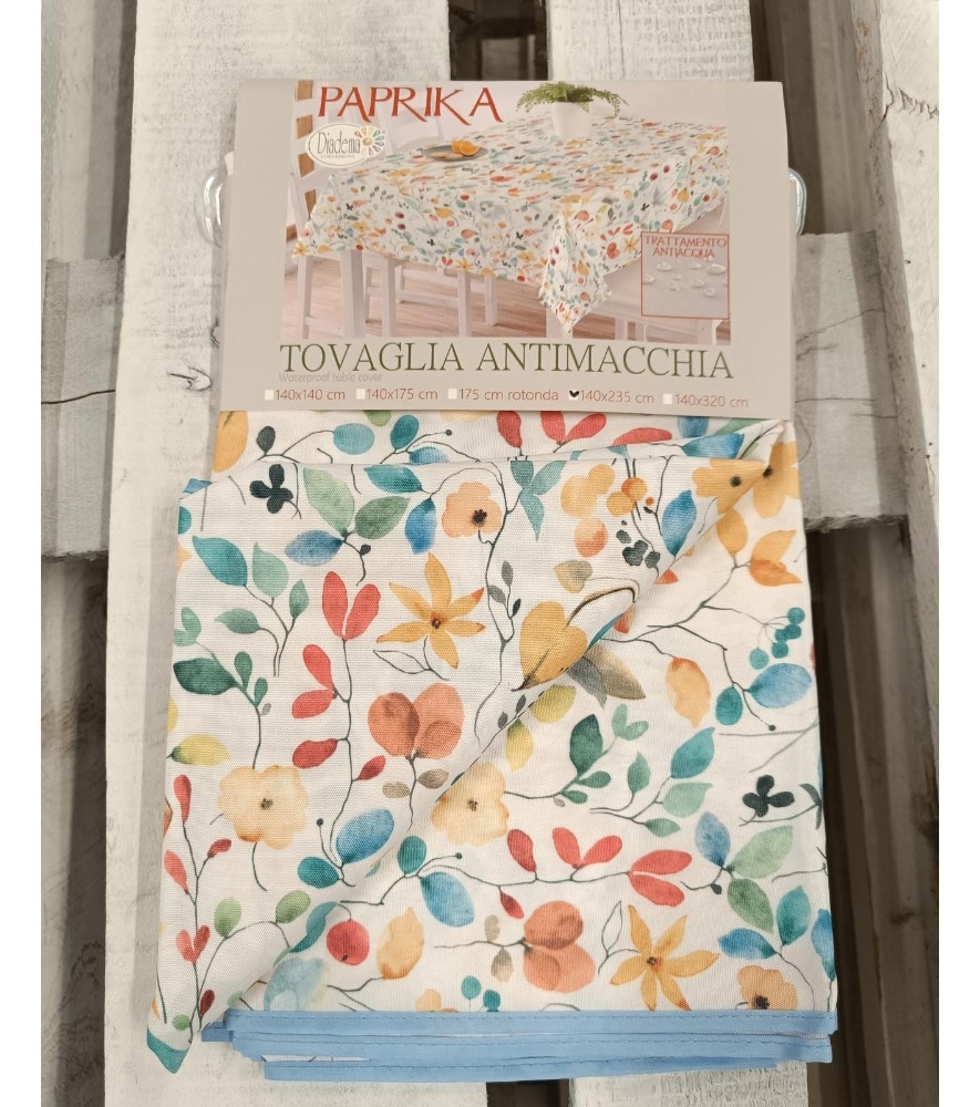 Tovaglia antimacchia stampata cm 140x140 Paprika - Offerta nel negozio Bennet