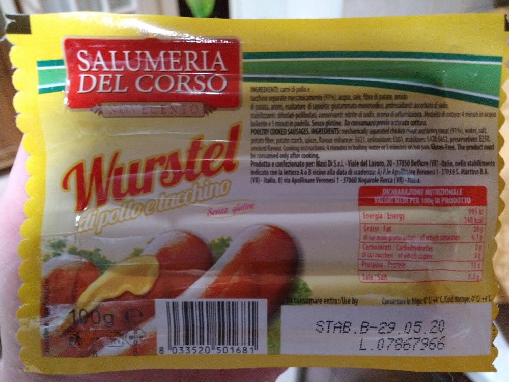 Salumeria del Corso Wurstel Pollo Tacchino Formaggio 150 g in offerta da Dpiù