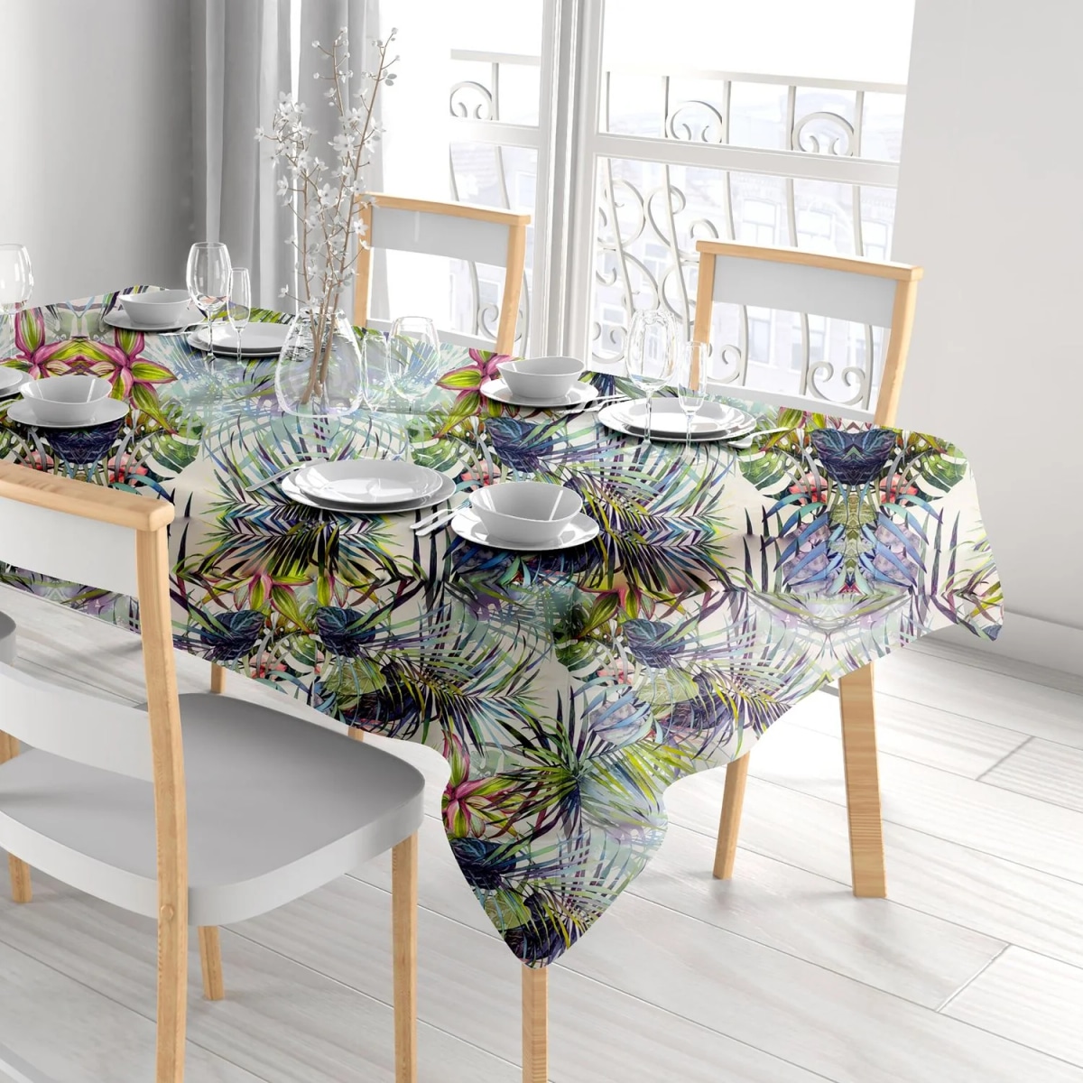 Tovaglia antimacchia Jungle 140x140 cm - Offerta nel negozio Happy Casa