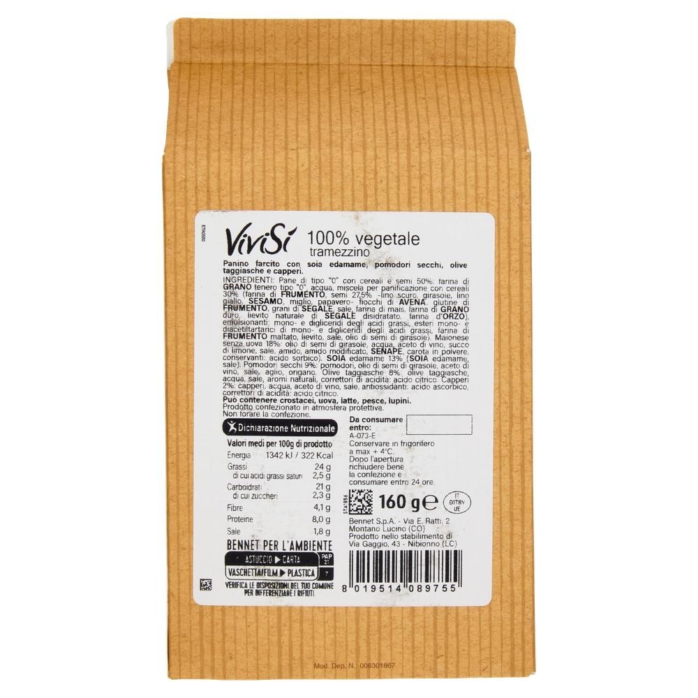 Tramezzino 100% Vegetale 150 g Bennet ViviSì - Offerta nel negozio Bennet