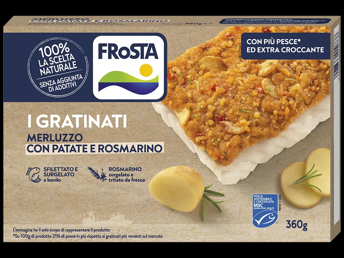 I gratinati di pesce surgelati Frosta tipi vari, g 360 in offerta da Bennet