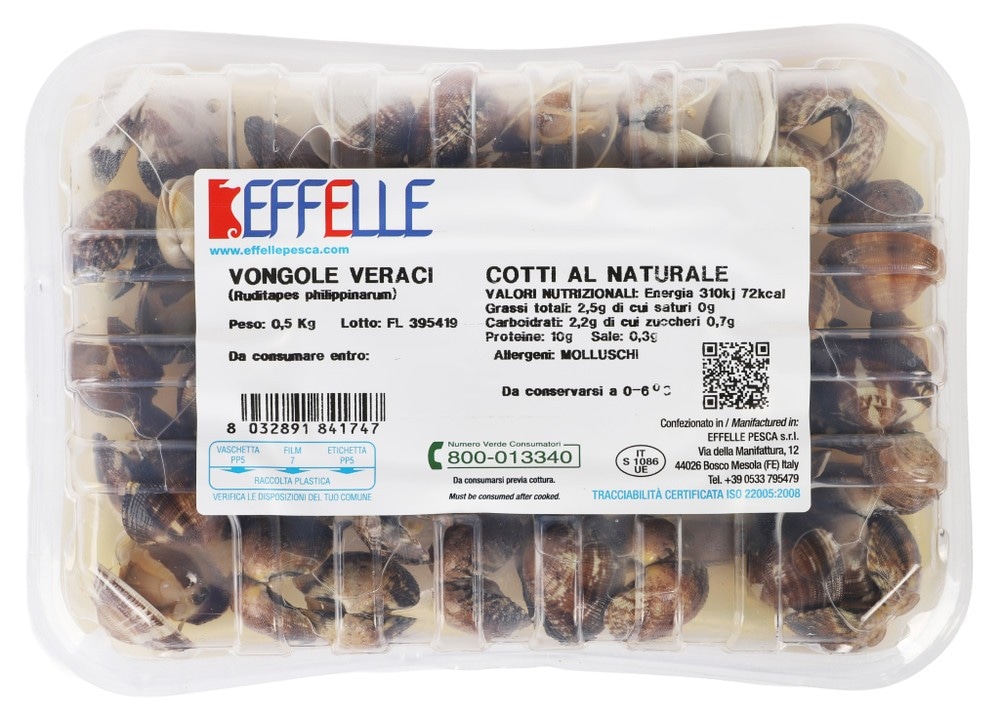Vongole veraci cotte al naturale g 500 Effelle in offerta da Bennet