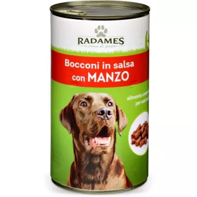 Bocconcini in Salsa con Manzo per Cani Adulti 415 g Radames in offerta da Eurospin