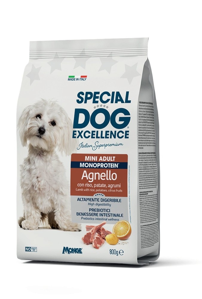 Monge Special Dog Excellence Crocchette Mini Agnello 800g - Offerta nel negozio Maury's