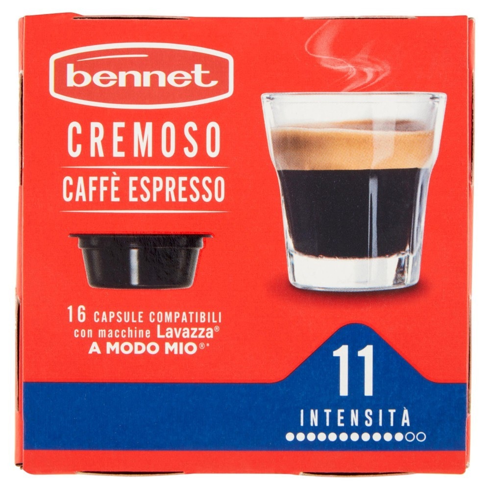 Caffè espresso in capsule compatibili con macchine Lavazza A Modo Mio Bennet conf. da 16 in offerta da Bennet