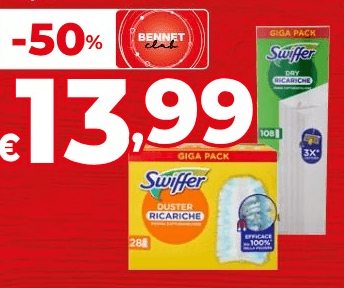 Swiffer ricambi per piumino Duster o panni catturapolvere 28 ricambi / 108 panni in offerta da Bennet