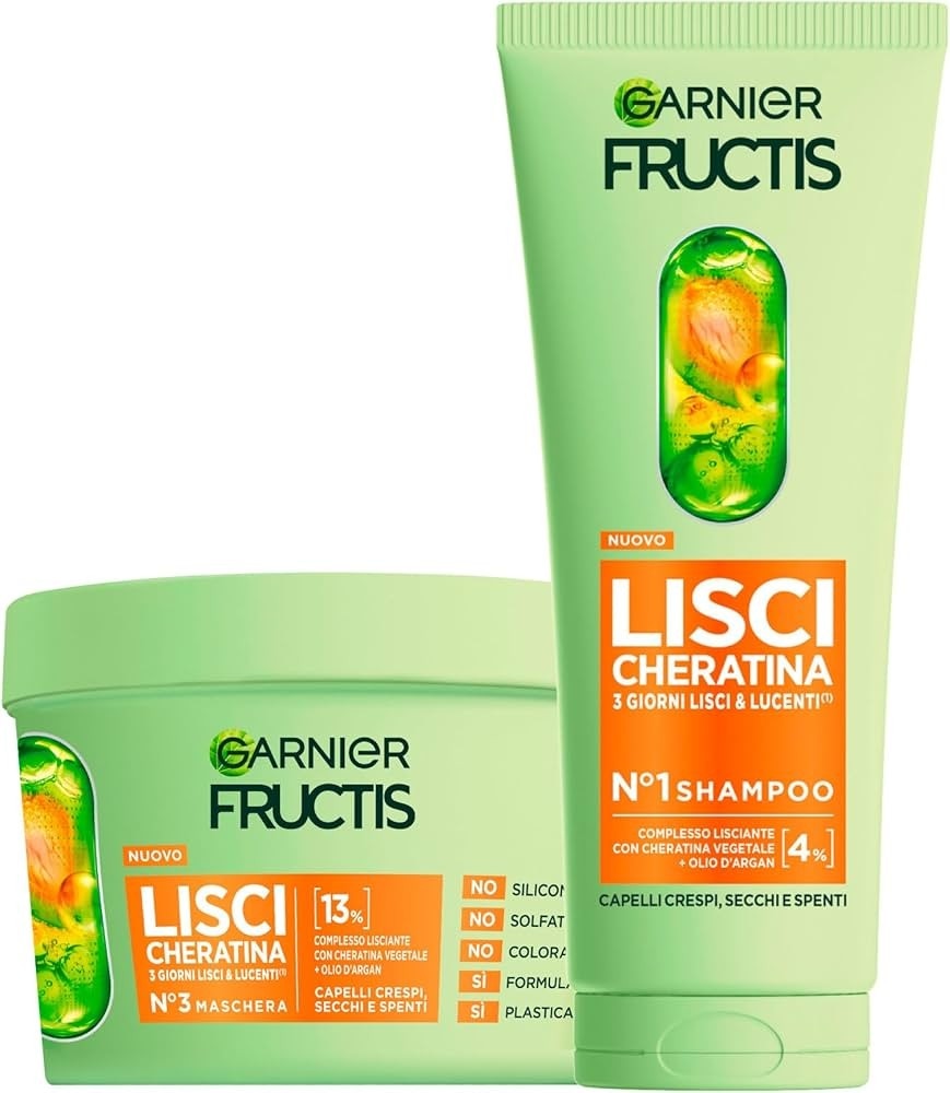 Garnier Fructis shampoo o balsamo cheratina o Metodo Ricci 200 ml in offerta da Bennet