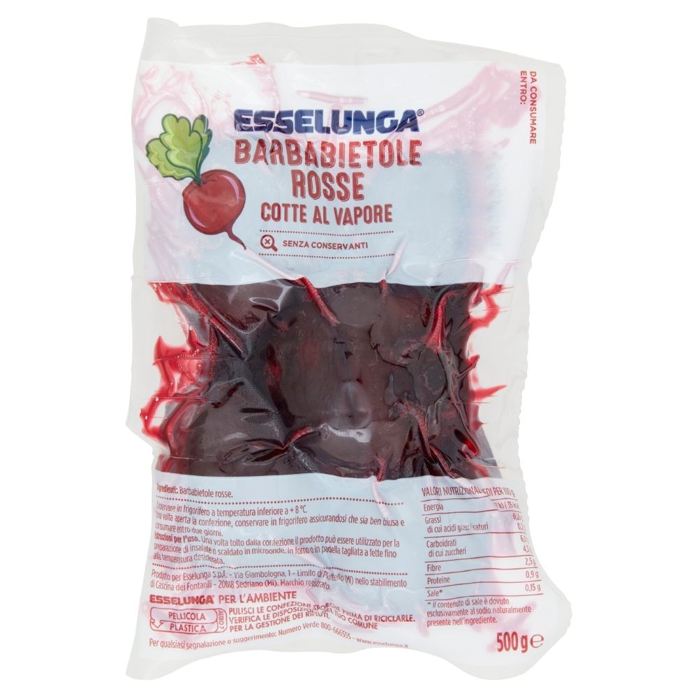 Esselunga barbabietole rosse cotte al vapore 500 g in offerta da Esselunga