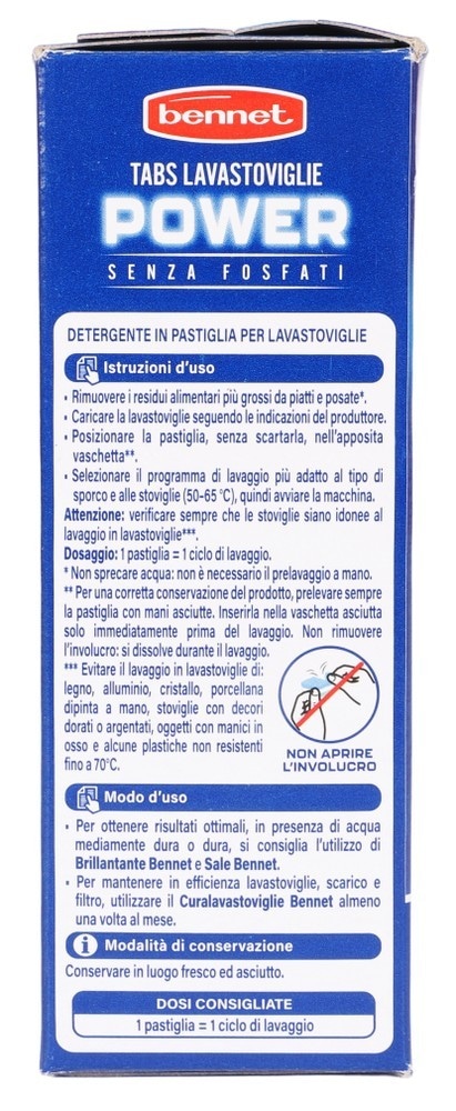 Bennet detergente per lavastoviglie Power 30 pezzi o 24 pezzi in offerta da Bennet