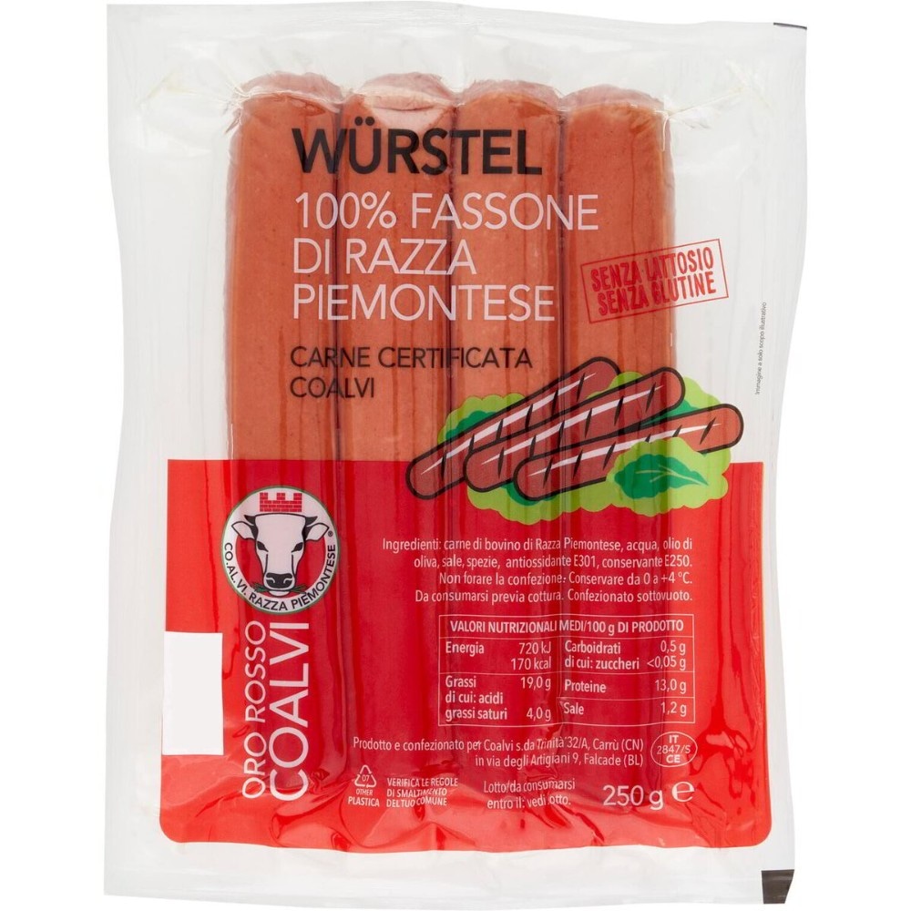 Wurstel di Fassone di razza Piemontese 250 g Coalvi in offerta da Iper La grande i
