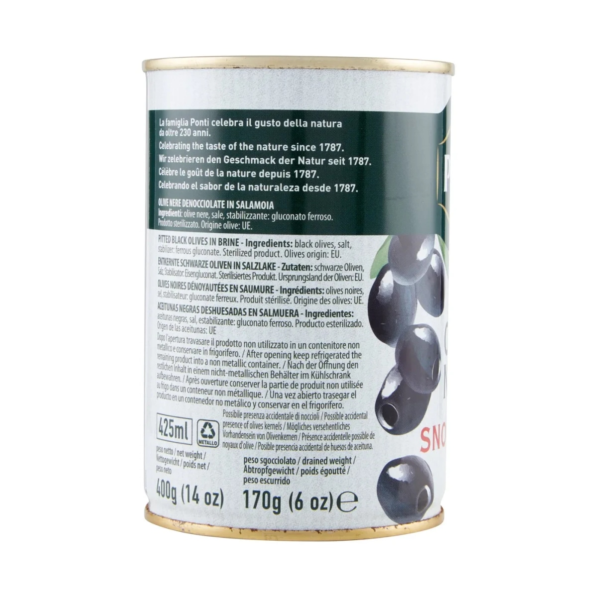 Olive nere snocciolate 170 g Ponti in offerta da Iper La grande i