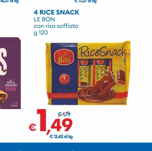 Rice Snack Le Bon con riso soffiato g 120 in offerta da MD