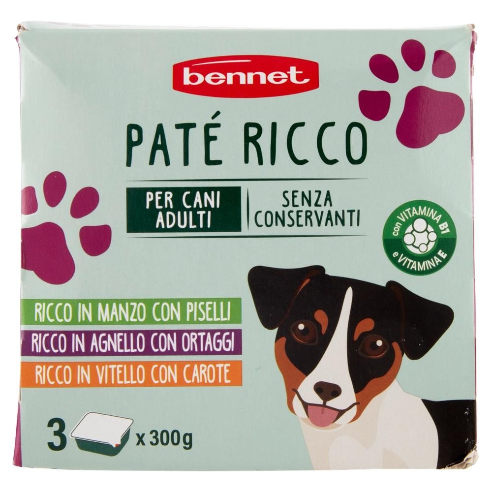 Paté ricco per cani adulti 900 g (3x300g) in offerta da Bennet