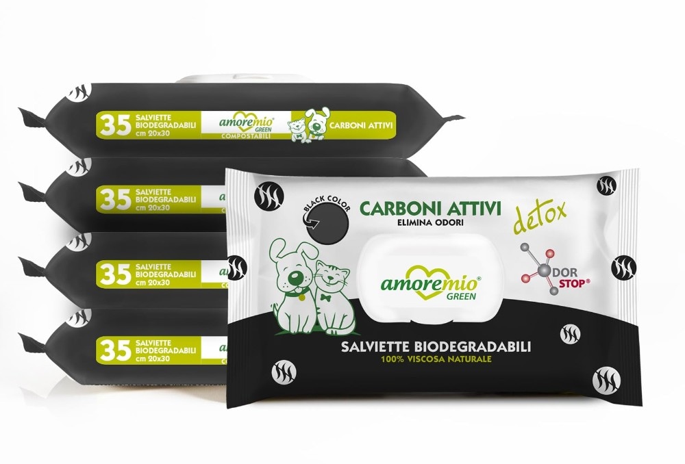 Amore Mio Salviettine Pet Carboni Attivi 35 pezzi in offerta da Happy Casa