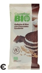 Gallette di Riso Ricoperte di Cioccolato Carrefour Bio 136 g in offerta da Carrefour