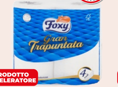 Carta igienica Gran Trapuntata Foxy conf. da 4 - Offerta nel negozio Bennet