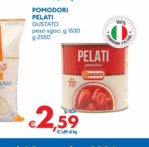 Pomodori pelati g 2550 Gustato in offerta da MD
