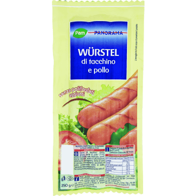 Würstel di tacchino e pollo g 250 in offerta da Panorama