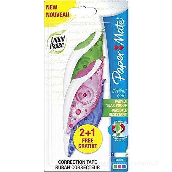 Paper Mate correttori a nastro Dryline 3 pezzi in offerta da Iper La grande i