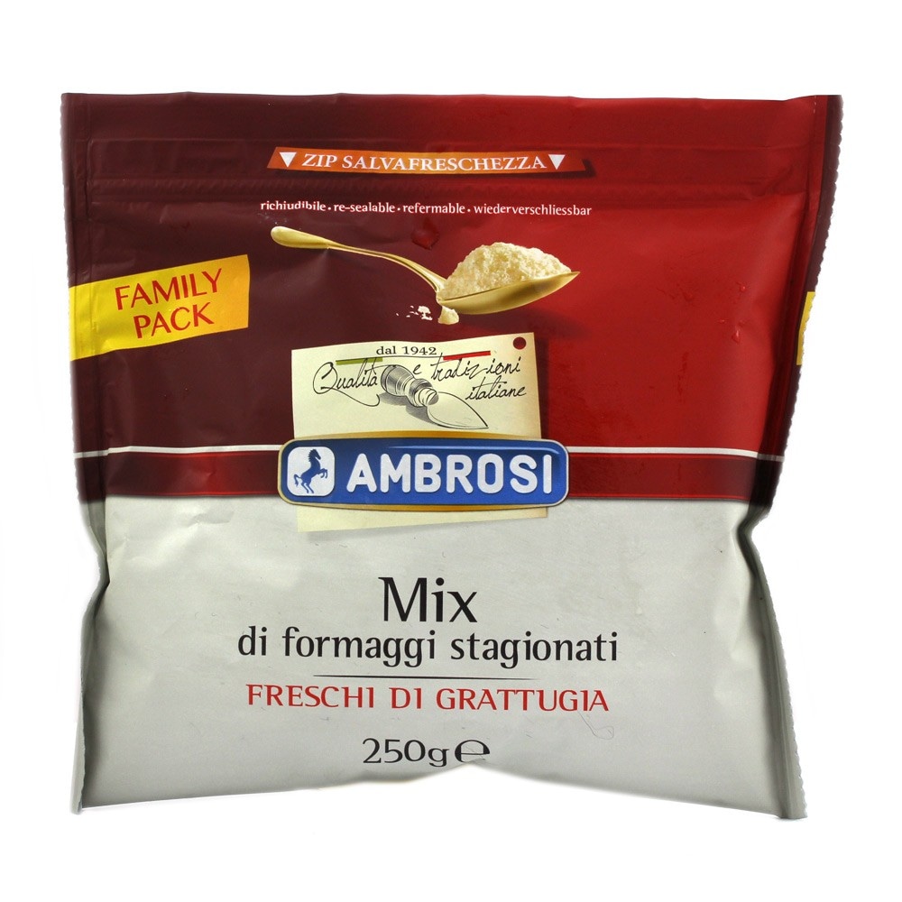 Ambrosi mix di formaggi stagionati freschi di grattugia 250 g in offerta da Dpiù