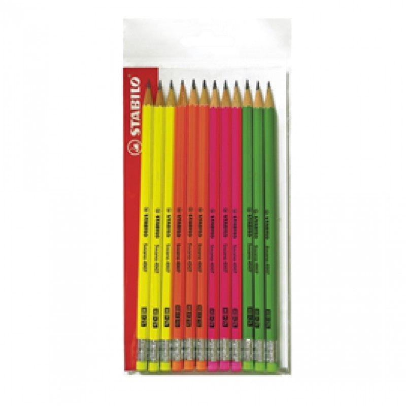 Matite con gommino HB Swano Fluo Stabilo conf 12 pezzi in offerta da Carrefour