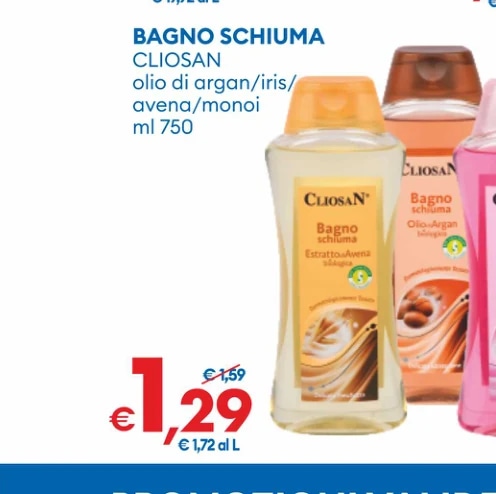 Bagno schiuma Cliosan 750 ml in offerta da MD