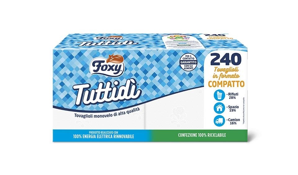 Tovaglioli TuttiDi monovelo 240 pezzi Foxy in offerta da Iper La grande i