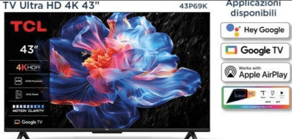 TV Ultra HD 4K TCL 43P69K 43" - Offerta nel negozio Expert