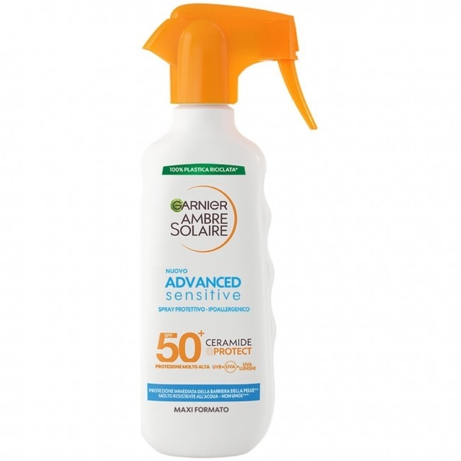 Ambre Solaire Garnier trigger solare Advanced Sensitive SPF 50+ 270 ml in offerta da Carrefour
