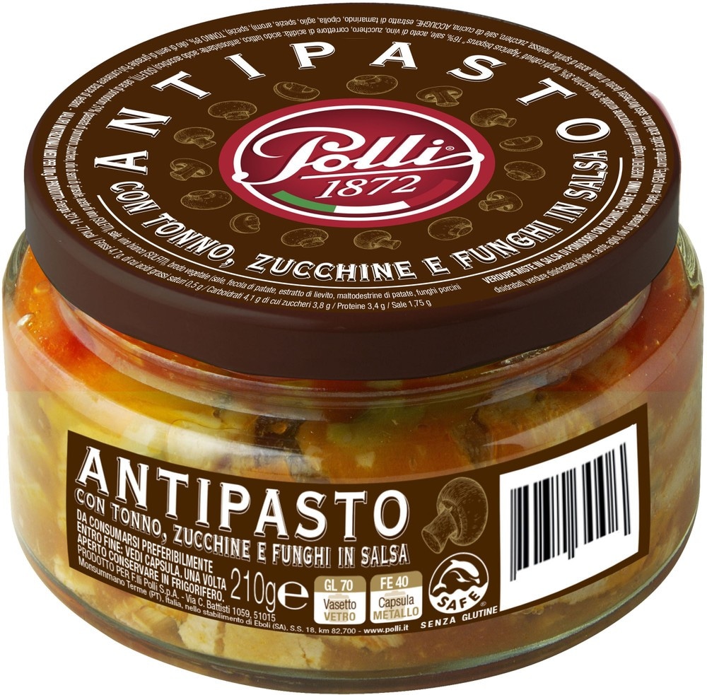Polli antipasto con tonno, zucchine e funghi in salsa 210 g in offerta da Iper La grande i