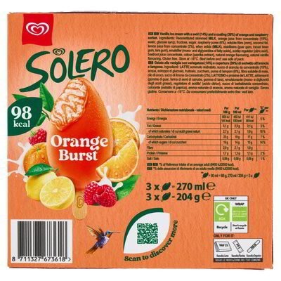 Solero Orange Burst conf. da 3, g 204 Algida in offerta da Bennet