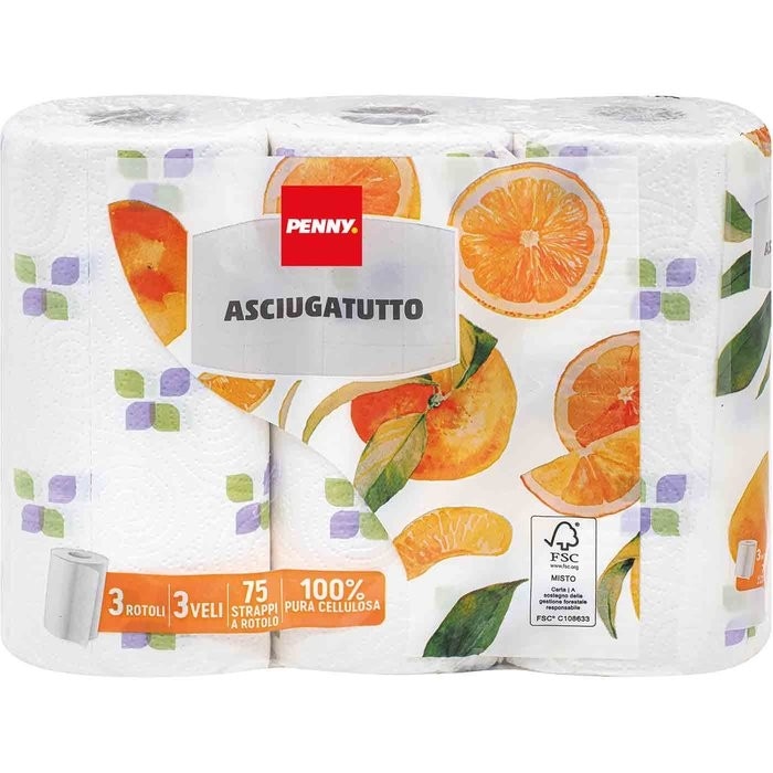 Asciugatutto Penny conf. 3 rotoli - Offerta nel negozio Penny