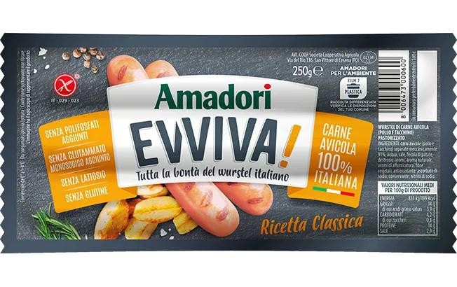 Wurstel Evviva! Amadori 250 g in offerta da Il Gigante