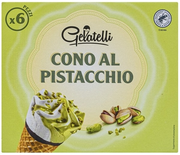 Cono al pistacchio 6x 75 g confezione Gelatelli - Offerta nel negozio Lidl